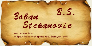 Boban Stepanović vizit kartica